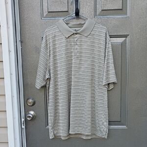 Grand Slam Men's Polo Shirt - Beige and Black Stripes Men's Size XXL